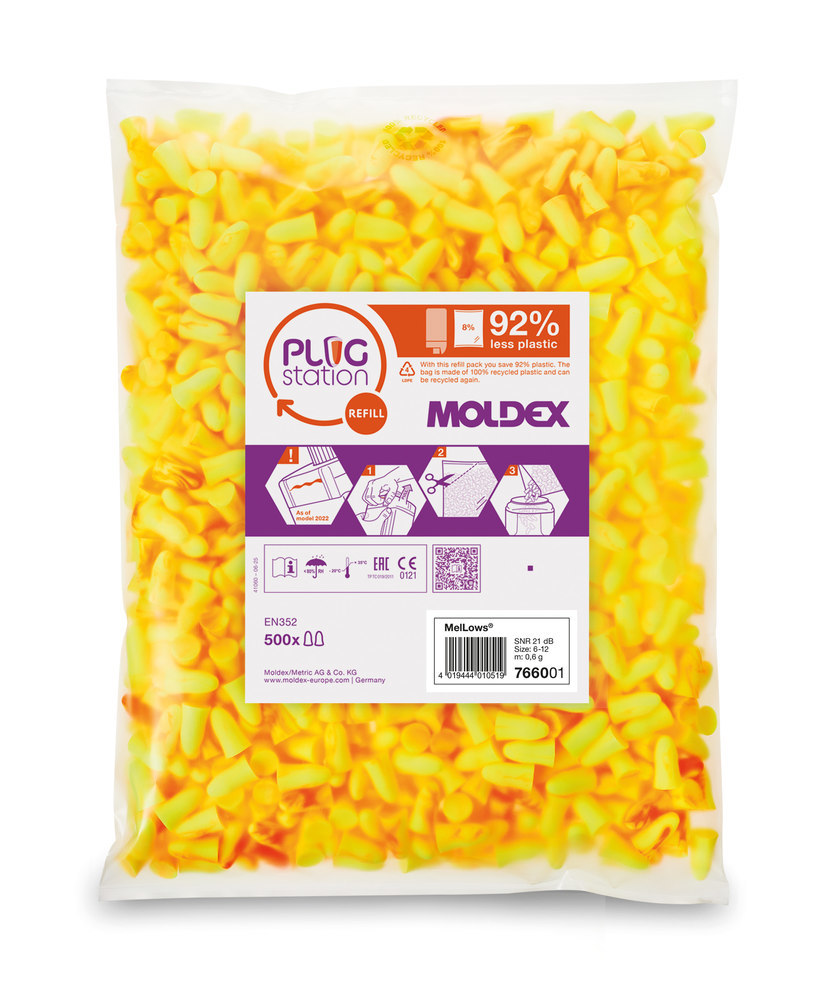 MOLDEX Einwegstöpsel MELLOWS® 7660 orange, 22 dB, Nachfüllpack, 500 Paar Produktbild img1 L