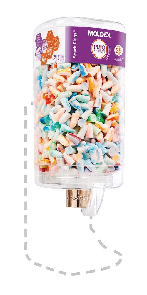 MOLDEX Ohrstöpsel SPARKPLUGS® ANTIMICROB. 7850 bunt, 35 dB, Wandspender, 500 Paar Produktbild img3 L