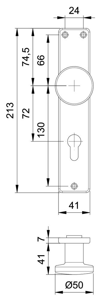 edi Wechselgarnitur 1634/7203,LS eck,PZ72/8,TS 35-45,naturf.,o.Stützn. Produktbild img2 L