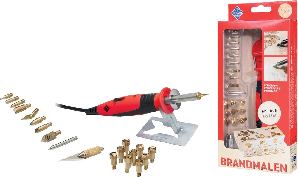 PETER BAUSCH Brandmal-Set mit An/Aus Kolben 20 Aufsät Produktbild img1 L