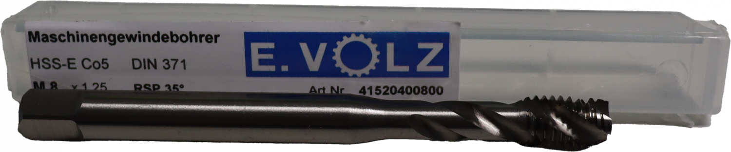 Volz Maschinen-Gewindebohrer DIN 371 HSS-E Co 5% für Sackloch Produktbild img1 L