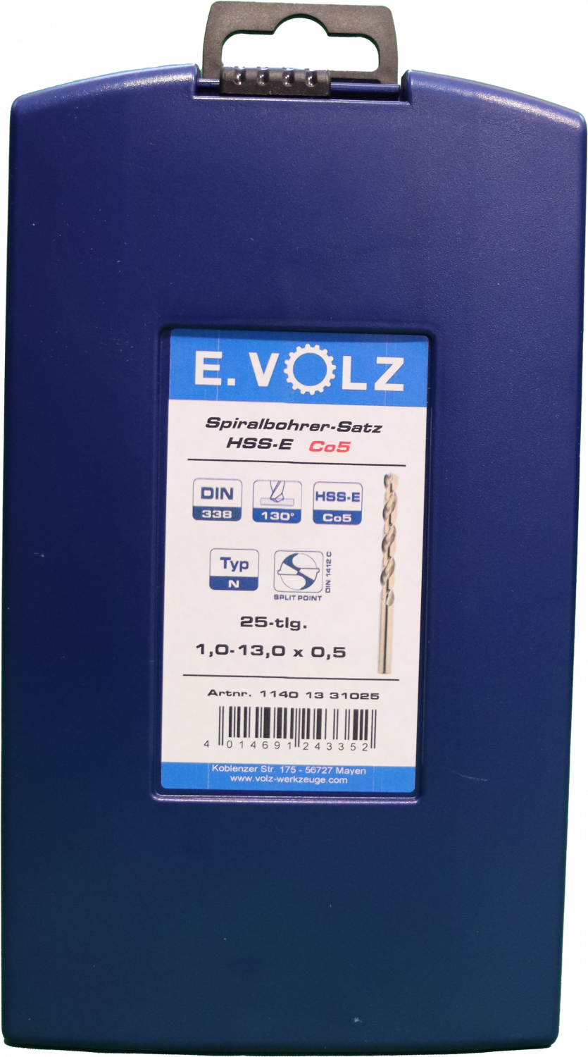 Volz Spiralbohrer-Satz HSS-E Co 5% 1,0 mm - 13,0 mm 25-tlg. Produktbild img1 L