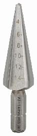 Bosch PRO Blechschälbohrer HSS, Sechskantschaft, 3 - 14 mm, 60 mm, 1/4-Zoll Produktbild