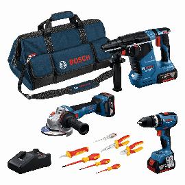 Bosch PRO Werkzeug-Set: GSB 18V-65 + GWS 18V-11 + GBH 18V-24 C + 3x GBA 5.0Ah , 3-tlg. Produktbild