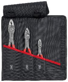 KNIPEX Frontgreifzangen-Satz 3tlg. 150/200/250mm in Rolltasche Kst.Griffe KNIPEX Produktbild