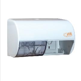 ZVG Toilettenpapierspender für 2 Kleinrollen Kunststoff, weiß-transpa. Produktbild