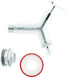 GEKA Regentonnen Set Design AG G3/4 Ms Cr m. Tülle 3/4", Karte, Stripe GEKA plus Produktbild