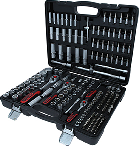 Steckschlüsselgarnitur 1/4"-3/8"-1/2" 195-tlg. Produktbild img1 L