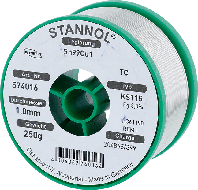 Lötdraht 1,0mm 250g, KS115 Sn99Cu1 Produktbild img1 L