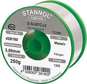 Fittingslot 3,0mm 250g, S-Sn97Cu3 Produktbild img1 L