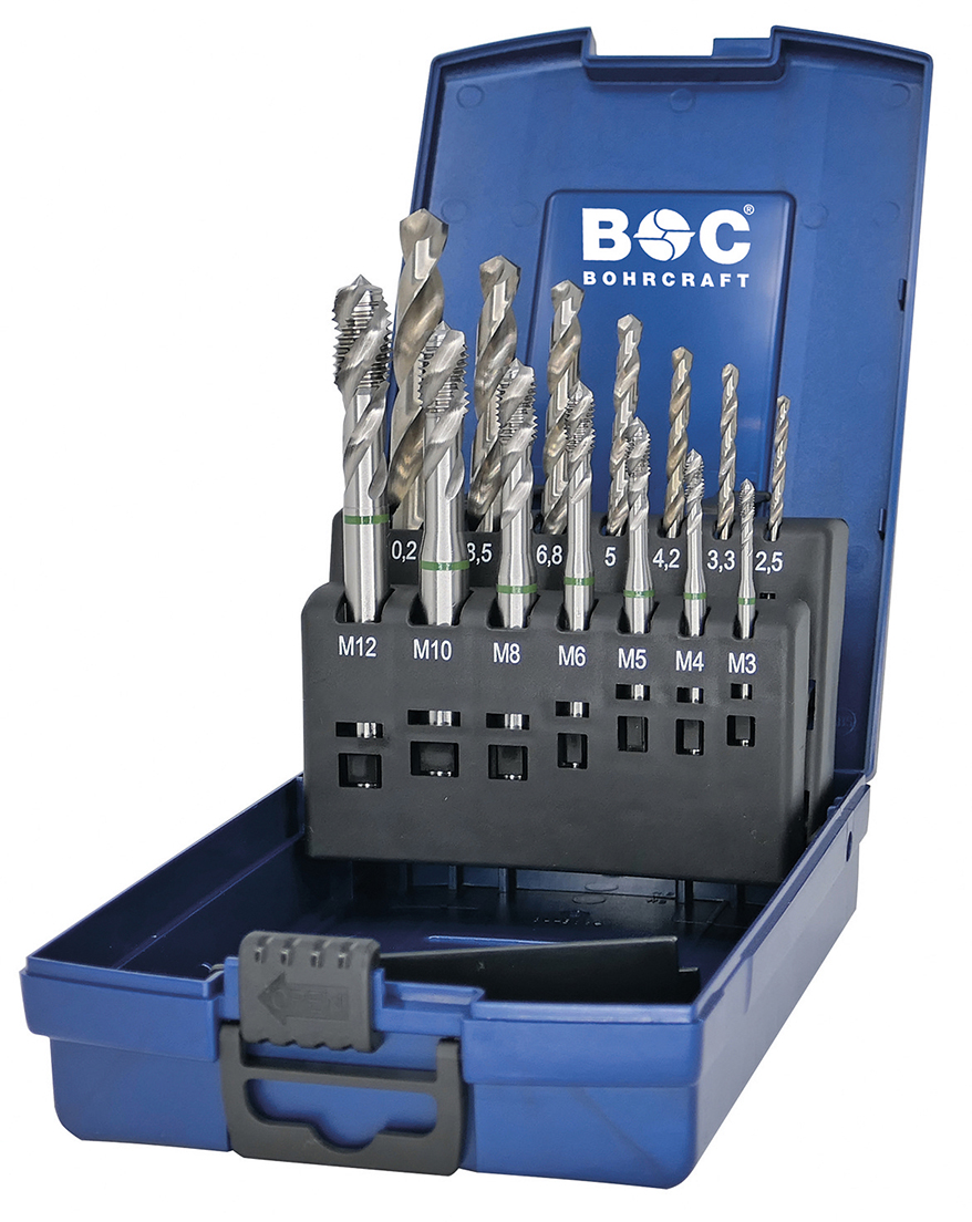 Maschinengewindebohrersatz HSS-E 14-tlg. M3-M12 RSP 40° + Bohrer Grünring Produktbild img1 L