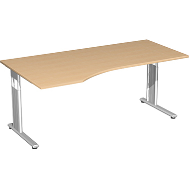 Schreibtisch Flex, C-Fuß, HxBxT: 680–820x1800x800/1000 mm (links) Produktbild img1 L