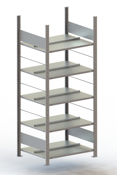 META COMPACT Büro-Steckregal doppelseitig, Grundregal RAL 7035 lichtgrau Produktbild img1 L