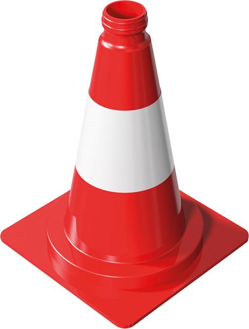 Verkehrsleitkegel, rot/weiß Produktbild img1 L