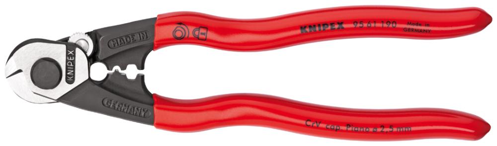 Drahtseilschere mit Kunststoff-Griffen 190mm KNIPEX Produktbild img1 L