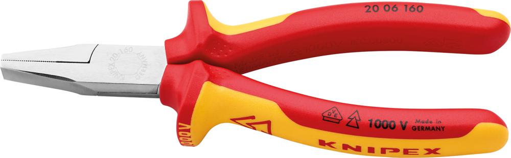 Flachzange VDE mit Mehrkomponenten-Griffen 160mm KNIPEX Produktbild img1 L