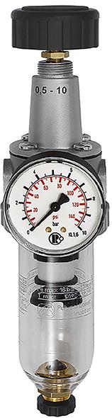 Filterdruckregeler BR Standard, G3/8" DN6, BG 2, PC-Behälter, 5µm, 0,5-10bar, RIEGLER Produktbild img1 L