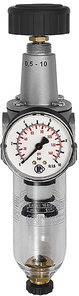 Filterdruckregeler BR Standard, G1/2" DN15, BG 3, PC-Behälter, 5µm, 0,5-10bar, RIEGLER Produktbild img1 L