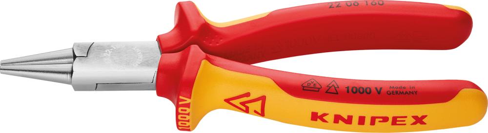 Rundzange VDE mit Mehrkomponenten-Griffen 160mm KNIPEX Produktbild img1 L