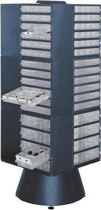 Drehturm leer, blau H1600xD880 mm für Magazine T255 mm Produktbild img1 L