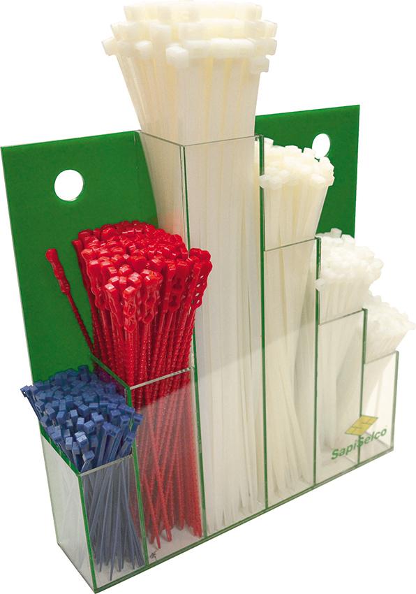 Kabelbinder-Sortiment 600-teilig im Wanddispay SapiSelco Produktbild img1 L