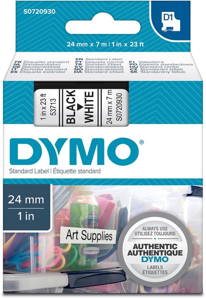 Schriftband D1 53713 schwarz/weiß 24mmx7m DYMO Produktbild img1 L