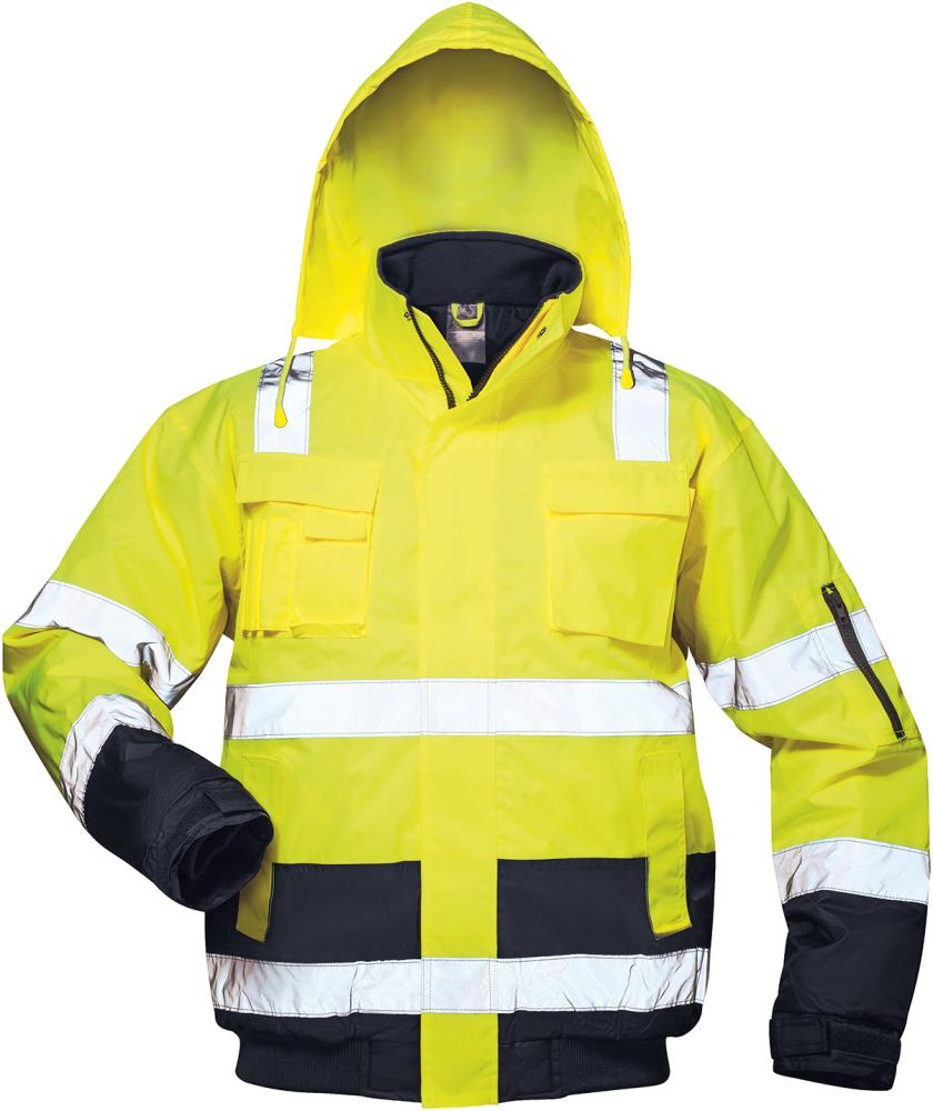 PU-Warnschutz-Pilotjacke leuchtgelb/marine Produktbild img1 L