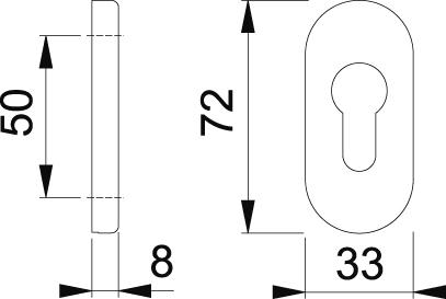 Schlüsselrosette 55S Aluminium PZ F1 Produktbild img2 L