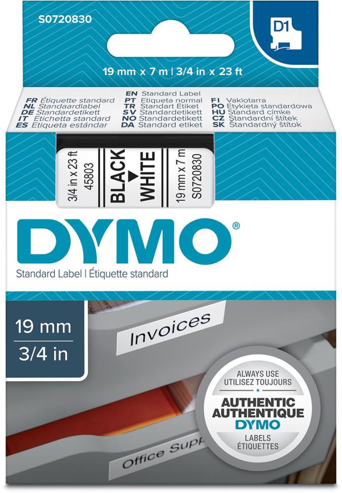 Schriftband D1 45803 schwarz/weiß 19mmx7m DYMO Produktbild img1 L