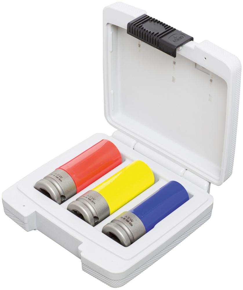 Kraft-Steckschlüsselsatz 1/2" 3-tg. 17-19-21mm Produktbild img1 L