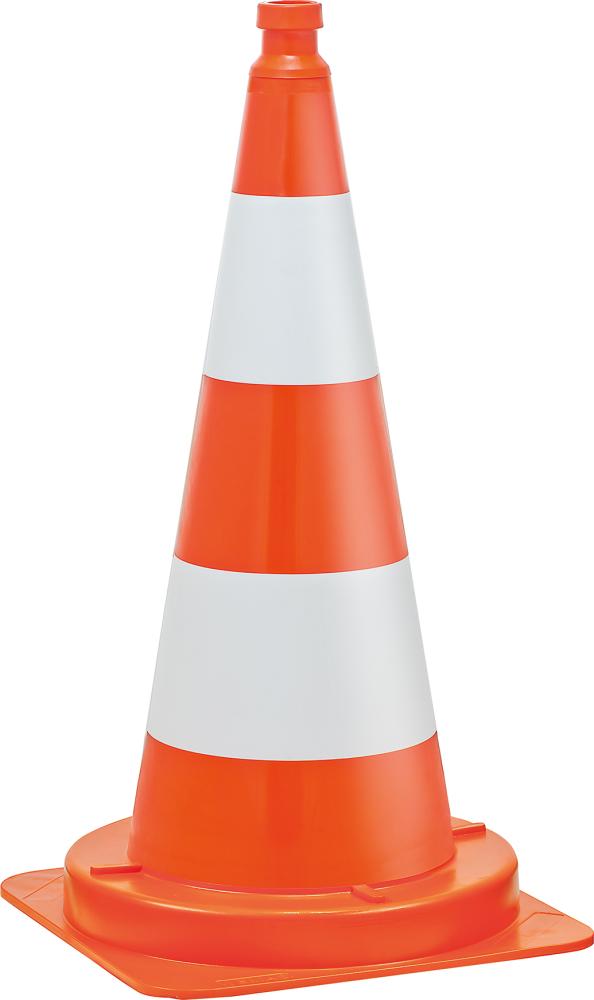 Verkehrsleitkegel, orange/weiß Produktbild img1 L