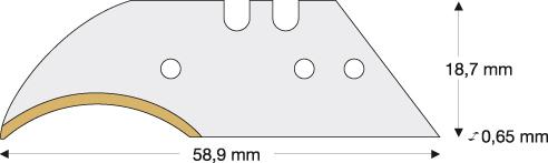 Sichelmesserklinge TiN 58,9x18,7x0,65mm Pack a 10 Stück LUTZ BLADES Produktbild img2 L