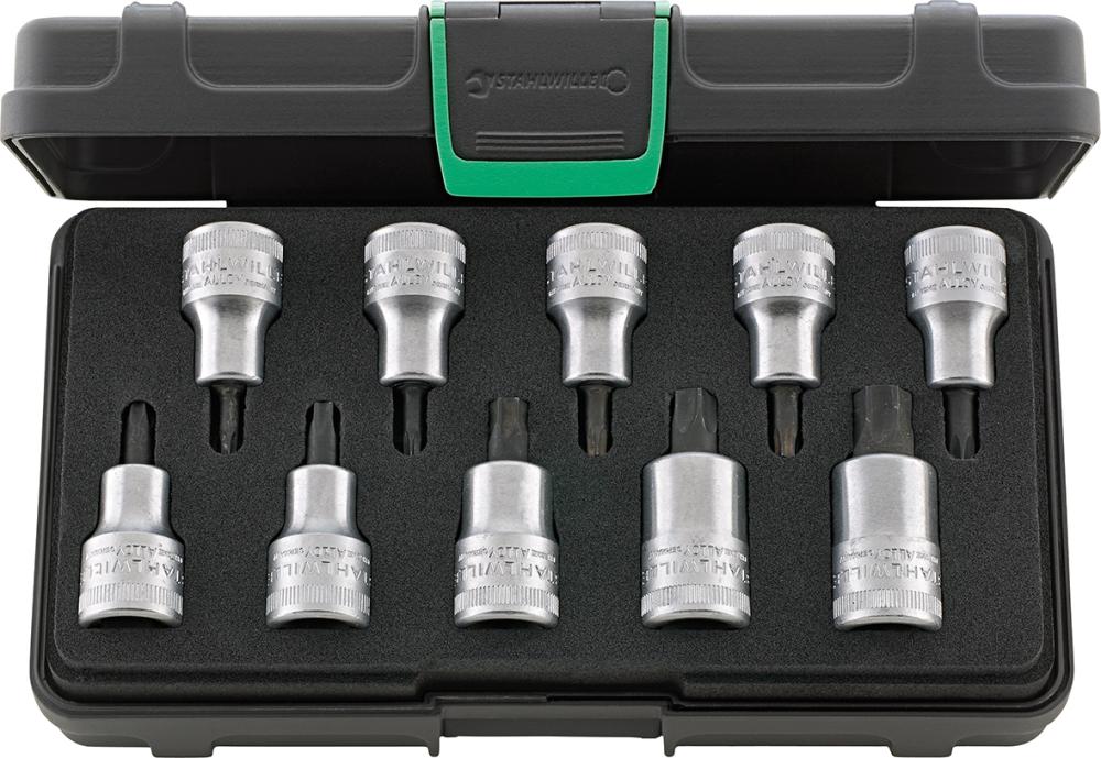 Schraubendrehereinsatz- Satz 1/2" T20 bis T60 10-teilig Stahlwille Produktbild img1 L