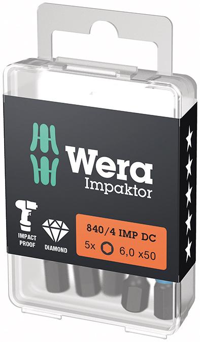 Bit-Box Impaktor für 6-kant-Schrauben 1/4", 50 mm lang, Wera Produktbild img3 L