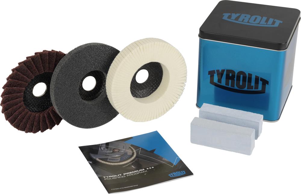 Polierset 5tlg., Scheiben Ø125mm Stahl, INOX, ALU Tyrolit Produktbild img1 L