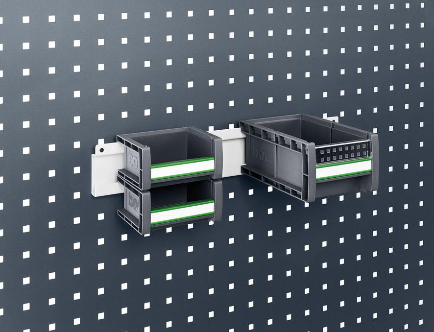 Halteschiene B100xT78 mm für Sichtlagerkästen für Lochplatten bott Produktbild img1 L