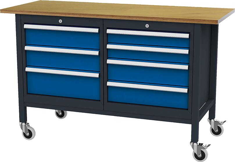 Mobile Kastenwerkbank, Breite 1500 mm, 7 Schubladen Produktbild img1 L