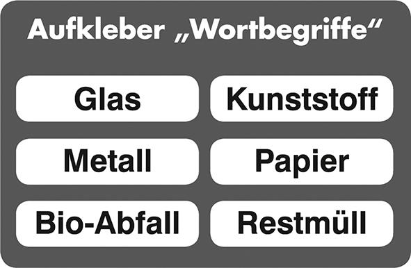 Aufkleber-Set, 6tlg. 70x300mm für Wertstoffsammler Produktbild img1 L