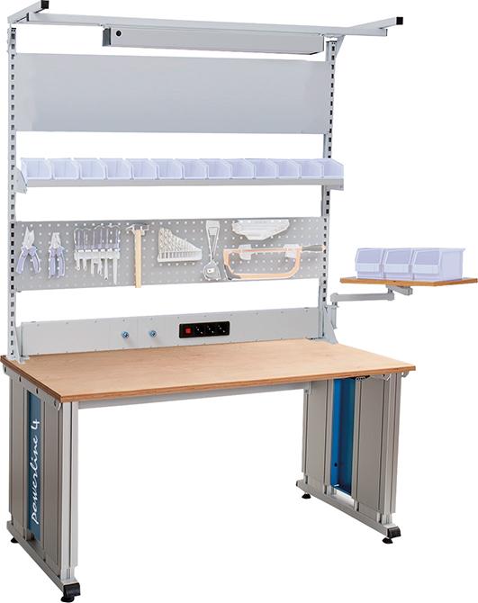 4-Fuß Schwerlasttisch powerline, mit Multi-Wand-Aufbau Produktbild img1 L