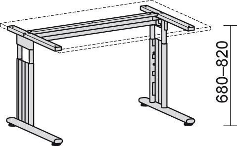 Schreibtisch Flex, C-Fuß, HxBxT: 680–820x1200x800 mm Produktbild img2 L