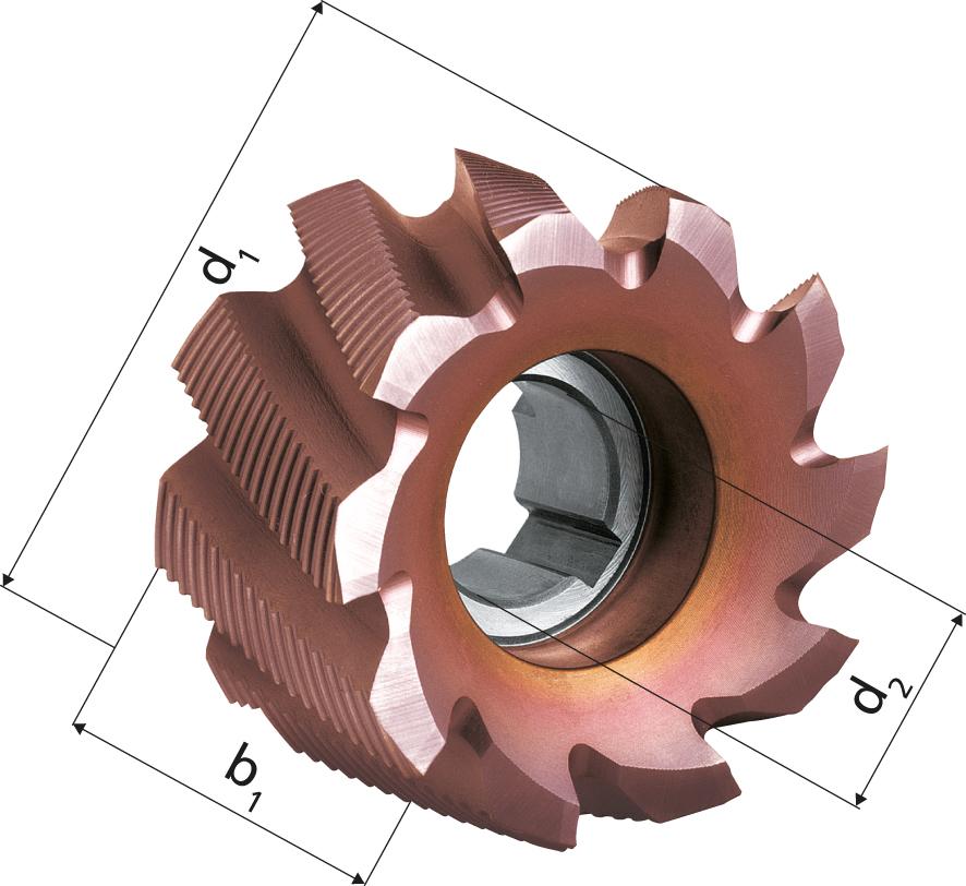 Walzenstirnfräser, HSS-Co8, Typ HR, Beschichtung TiCN Produktbild img2 L