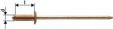 Blindniet Kupfer/Bronze Flachrundkopf 3x8mm GESIPA Produktbild img1 L