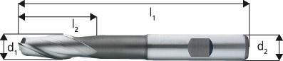 Langlochfräser – lang, HSS-Co8, Typ N, Oberfläche blank Produktbild img2 L