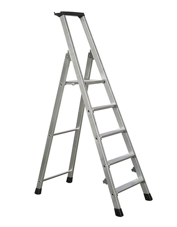 Alu-Stufenstehleiter mit Brücke Produktbild img1 L