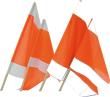 Warnflagge weiß-orange-weiß 50x50cm Produktbild img1 S