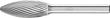 HM-Frässtift, 6-mm-Schaft, Flammenform B, Zahnung 3 Produktbild img3 S