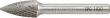 HM-Frässtift, 6-mm-Schaft, Geschossform SPG (Spitzbogen), Zahnung C Produktbild img2 S