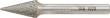 HM-Frässtift, 6-mm-Schaft, Spitzkegelform SKM, Zahnung C Produktbild img3 S