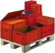 Transport-Stapelkasten, Wände und Boden geschlossen, mit und ohne Grifflochung, rot Produktbild img1 S