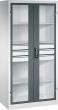 Schwerlastschrank, mit Flügeltüren und Schubladenblock mittig, RAL 7035/7016 Produktbild img1 S
